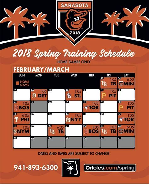orioles spring training schedule 2017